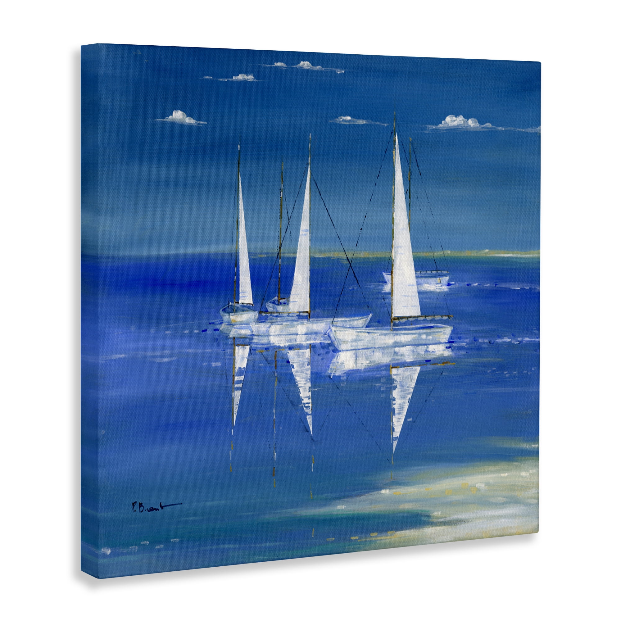 Stupell Industries Serenity Sailboats Reflected on Water Canvas Wall Art, design by Paul Brent