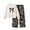 Brown, variant on lnmuld Girls Outfits Two Piece Outfit Set Featuring Bowknot Tee and Leopard Print Wide Leg Pants for Casual Daily Wear Size:7-8 Years