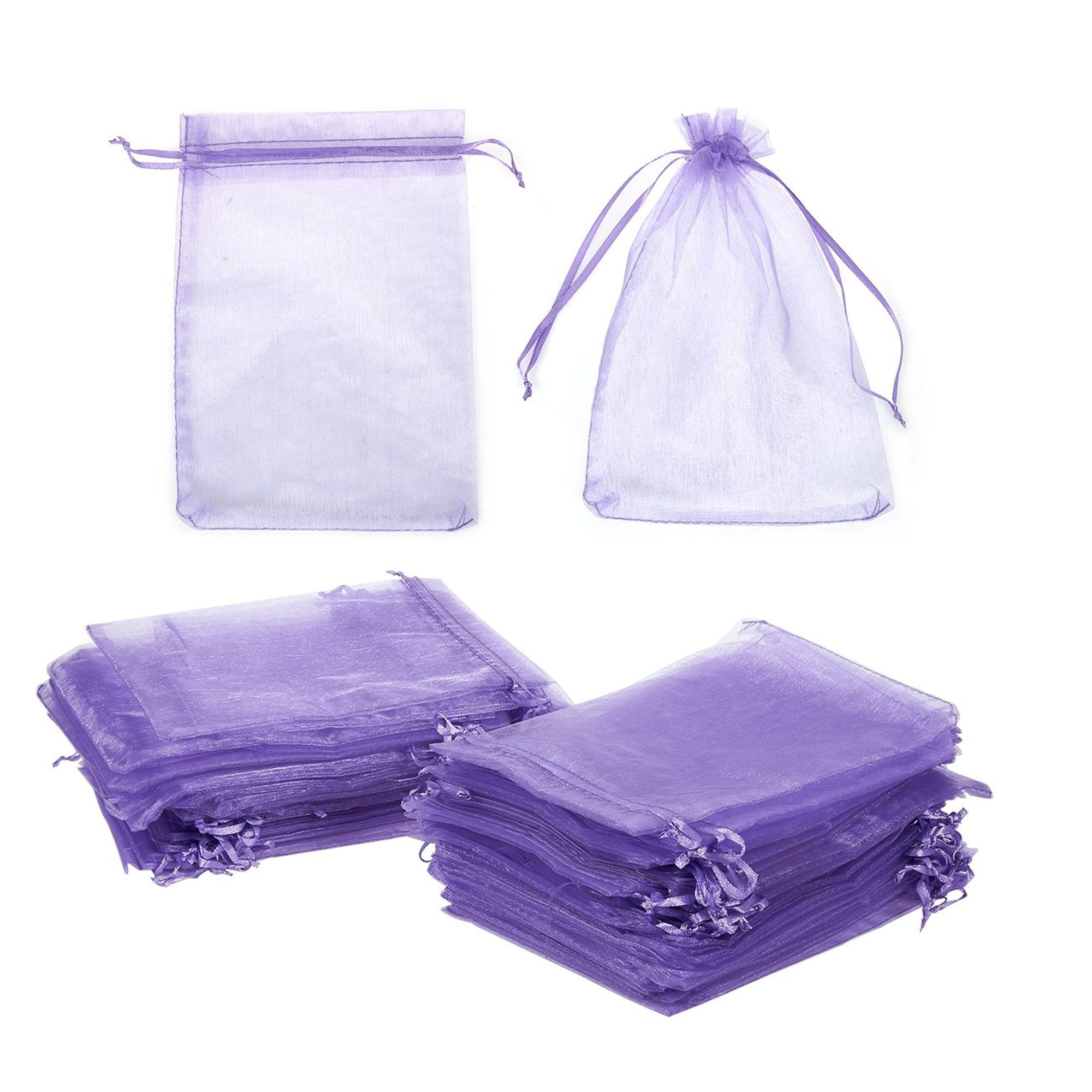 Organza Gift Bags - 100-Piece Satin Drawstring Jewelry Pouch Wedding