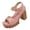 Pink, variant on Beach Sandals, Woman Summer Sandals, Women's Block Heel Sandals, Platform Heel Sandals, Chunky Heel Shoes, Women Square Toe Studded Platform High Heel Sandal With Buckle Straps, Black 6