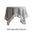 thumbnail image 4 of Small fresh lace lace messy linen tablecloth, household round table cloth, 4 of 5