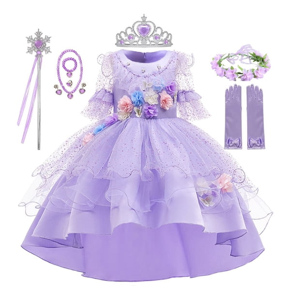 Disney Isabella Encanto vestido de niña Halloween fantasía flor cóctel Navidad niños encanto Isabela fiesta de cumpleaños Dress3T Tag-110 Gao Jinjia LED