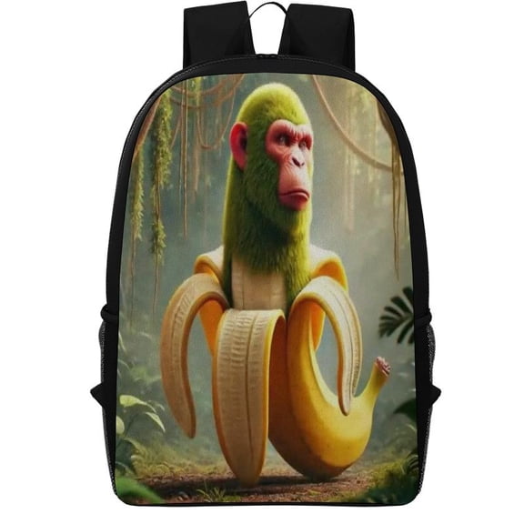 Livetty 17in Chimpanzini Bananini Laptop Backpack for Women Men, Computer Bag Casual Large Daypack for Work Trip