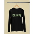 thumbnail image 3 of Creepy Dripping Font Halloween Graphic - Women's Long Sleeve, 3 of 4