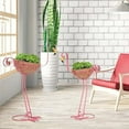 thumbnail image 3 of Set of 2 Pink Metal Flamingo Planters with Basket for Indoor Outdoor Garden Yard Decor, 3 of 7