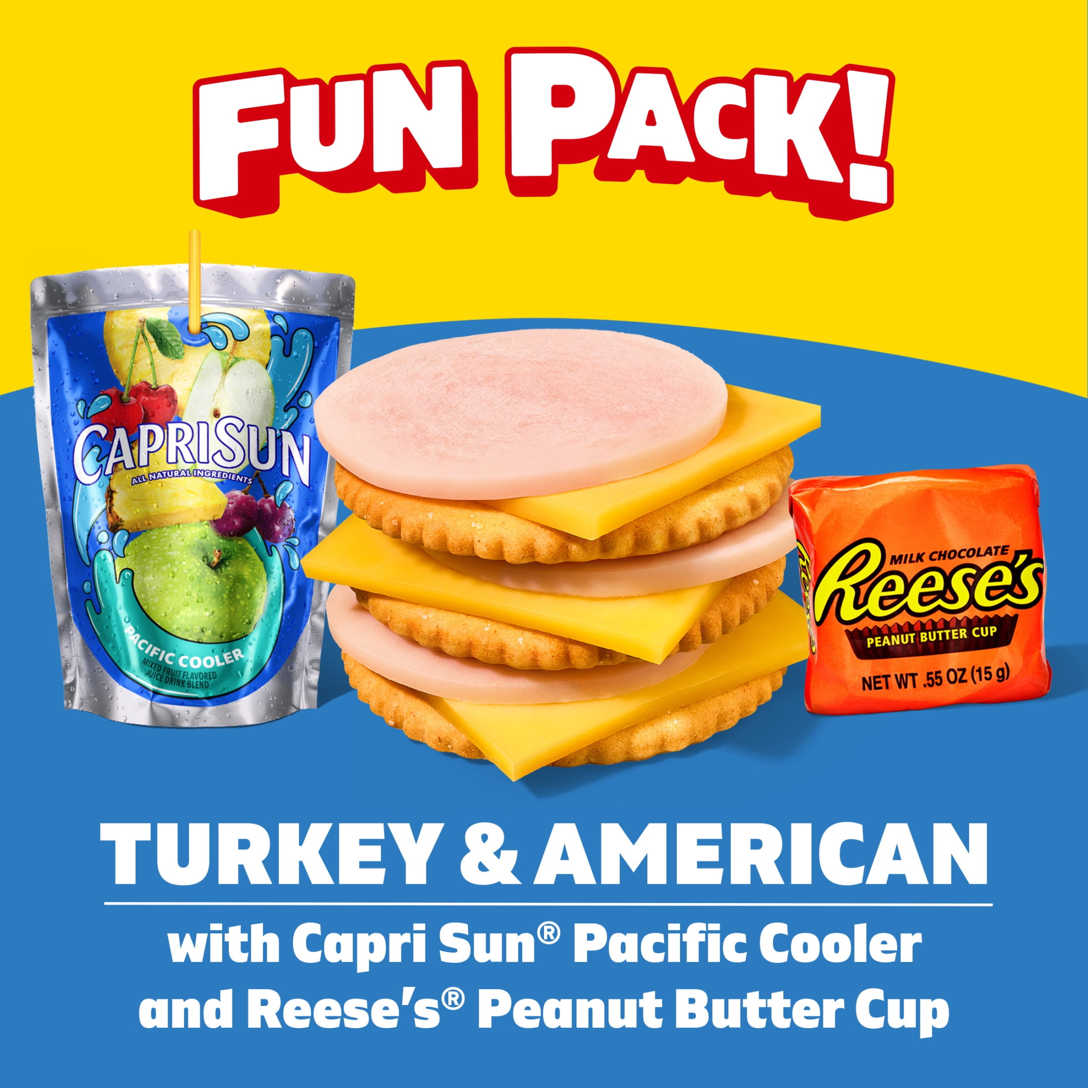 Lunchables Turkey & American with Capri Sun Pacific Cooler & Reese's Peanut Butter Cup Fun Pack, 2.9 oz & 6 fl oz Package