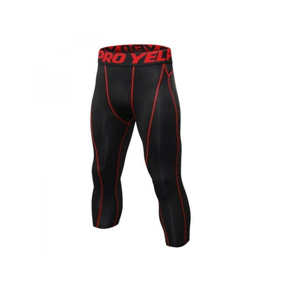 Catlerio Men's Gym Sport Thermal Compression Leggings Trousers Capris Running Basketball 3/4 Pants Tight fit