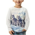 thumbnail image 2 of Baby Days YLSDY Teenager Sweatshirt for Boys Girls Youth Kids Tracksuit for Sports Wolf Pack Print Pullover for Primary School Student White 4 Years, 2 of 6