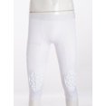 thumbnail image 5 of Rswnyirn Kids Boys 3/4 Football Compression Pants with Knee Pads Youth Padded Goalkeeper Sweatpants White 5-6, 5 of 7