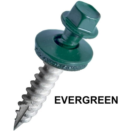 

EAGLE 1 (500 Count) Metal Roofing Screws Painted Hex Washer Head Sheet Metal Roof Screw. Self Starting/self Tapping Metal to Wood Sheet Metal Roofing siding Screws (1 Evergreen)