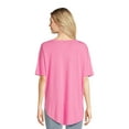 thumbnail image 3 of Time and Tru Women's and Women’s Plus Crewneck Tunic Tee with Short Sleeves, Sizes S-3XL, 3 of 5