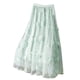 thumbnail image 3 of TaTaai Women High Waist Double Layer Mesh 3D Floral Appliqué Midi Skirt Lightweight Breathable Soft Machine Washable No Fading Versatile Daily Office Party Casual Wear Midi Skirt Gift, 3 of 8