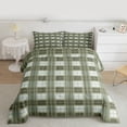 thumbnail image 2 of Homewish Classic Buffalo Plaid Queen Comforter Set,Checkered Geometric Bedding Sets,Green Grid Print Bedding Comforter Set For Girls Boys,Super Cozy Room Decor Reversible,3pcs, 2 of 8