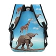 thumbnail image 4 of Disketp Elephant Giraffe Mochila Estampada para Hombre y Mujer – Mochila Ligera Clásica con Múltiples Bolsillos para Universidad, Trabajo y Viajes-One Size, 4 of 5