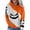 White, variant on Halloween Women Hoodies Retro Colorblock Pumpkin Face Sweatshirt Long Sleeve Drawstring Pullover Tops Warm Fall Winter White L