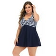 thumbnail image 1 of Maillot de Bain Vintage Marin Pin Up Rétro Deux Pièces Jupe-Short Robe de Bain, 1 of 4