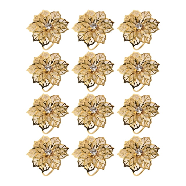 Servilleteros Naiovety paquete de 12 decoraciones para celebraciones festivas Oro