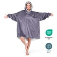 thumbnail image 5 of Bare Homey Plush Sherpa Wearable Blanket - Fluffy & Soft - Lightweight - Adult, Dusty Purple, 5 of 9