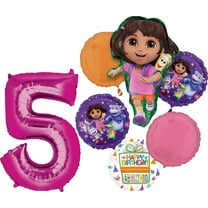 Anagram Dora's 5th Birthday Party Supplies Foil Balloon Bouquet Decorations