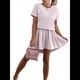 thumbnail image 2 of Vestidos de Verano A Rayas para Mujer 2025, Cuello Redondo, Corta, Bloque de Color, Vestido Informal Tipo Camiseta, Corte A. Rosa M, 2 of 9