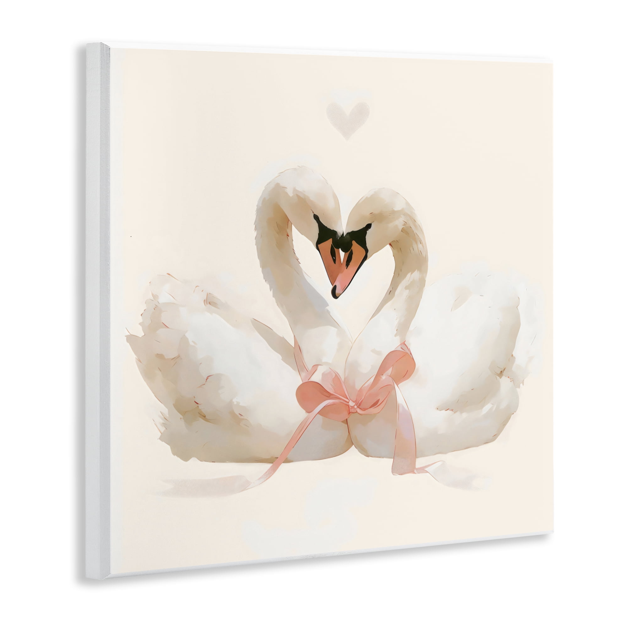 Stupell Industries Swan Pair with Bow Wall Plaque Art, design by Creative Studio