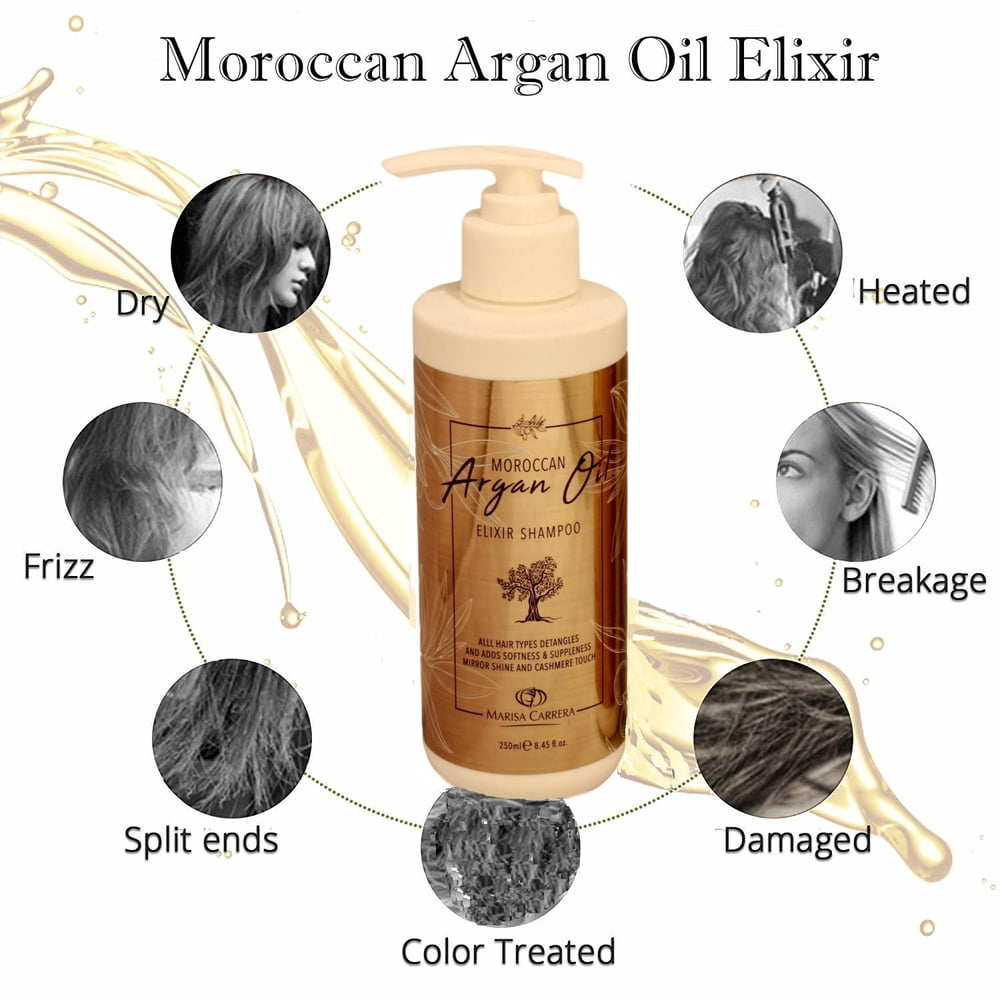 Marisa Carrera Moroccan Argan Oil Elixir Shampoo. Volumizing