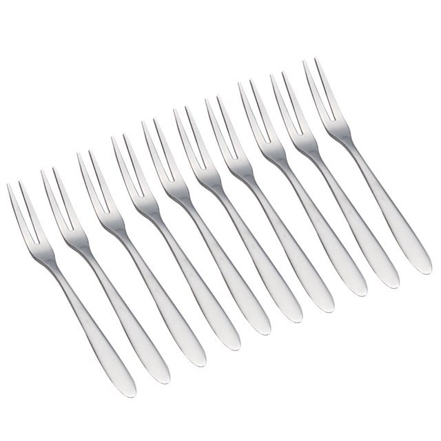 Masteelf - Juego de 10 tenedores de acero inoxidable para cóctel, tenedores para tartas de frutas y tenedores para postres