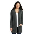 thumbnail image 5 of Port Authority Adult Female Women Plain Long Sleeves Cardigan Grey Smoke X-Small, 5 of 8