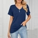thumbnail image 1 of Fiudx Camisas de Mujer Blusa Holgada Cómoda con Cuello En V de Color Sólido a La Moda para Mujer Tops Casuales, 1 of 5