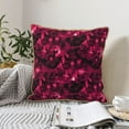 thumbnail image 6 of Xecao Burgundy Tie Dye Print Soft Velvet Decorative Throw Pillow Covers, Square Cushion Cases for Bed, Sofa, Living Room, Car, and Indoor Outdoor Use-16"x16", 6 of 8
