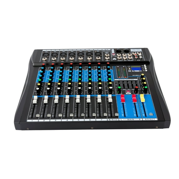 Toolven USB 8 Channel Pro Bluetooth Live Sound Card Studio Audio Mixer Mixing Console