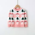 thumbnail image 2 of Mrzhqd Girls Toddler Christmas Sweater Christmas Snowman Snowflake Reindeer Print Sweater Crew Neck Long Sleeve Knit Pullover Cute Tops Fall Winter Kids Clothes Pink Size 5-6 Years, 2 of 9