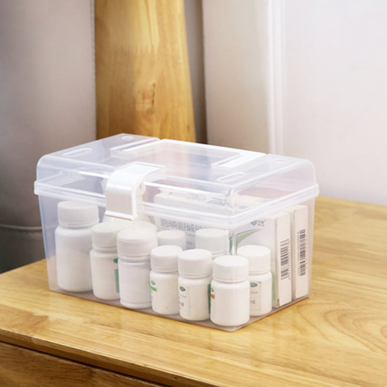 mDesign Deep Plastic Bathroom Storage Box with Lid/Handles, 2 Pack