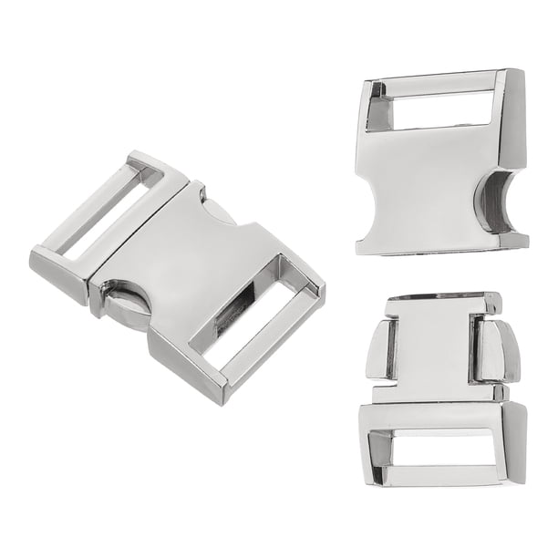 Hebilla de Liberación Lateral Rápida de 3/4 Pulgadas Uxcell, Clips de Reemplazo de Metal para Correas de Mochila y Collares de Perro Plata, 2 paquetes