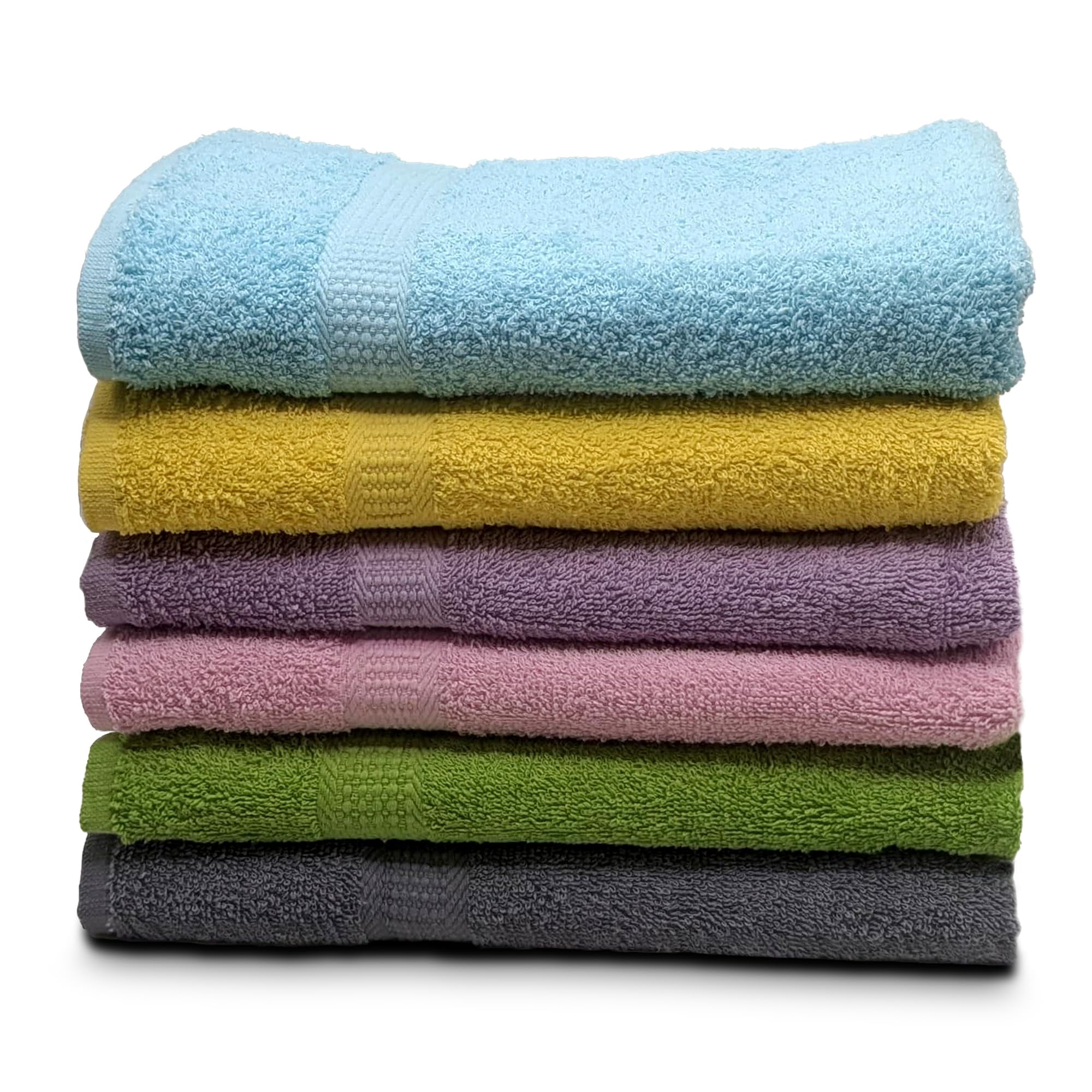 Zuperia 6-pack Bath Towels, 30" x 60" Cotton Bathroom Towels, Ultra Soft, Highly Absorbent, Fast Drying, Durable for Home, Gym, Spa, Hotel, (Colors Variety)