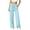 *Light Blue, variant on VBVC Women's Elastic Waist Wide Leg Lounge Pants , Soft Stretchy Summer Pants For Women , Ladies' Button Detail Sweatpants with Pockets,Army Green,S-2XL