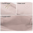 thumbnail image 3 of Unique Bargains Floral Makeup Bag Zipper Flower Cosmetic Pouch Gold Pink, 3 of 7
