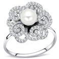 thumbnail image 1 of Alamode TS070-7 Women Rhodium 925 Sterling Silver Ring with Synthetic in White - Size 7, 1 of 1