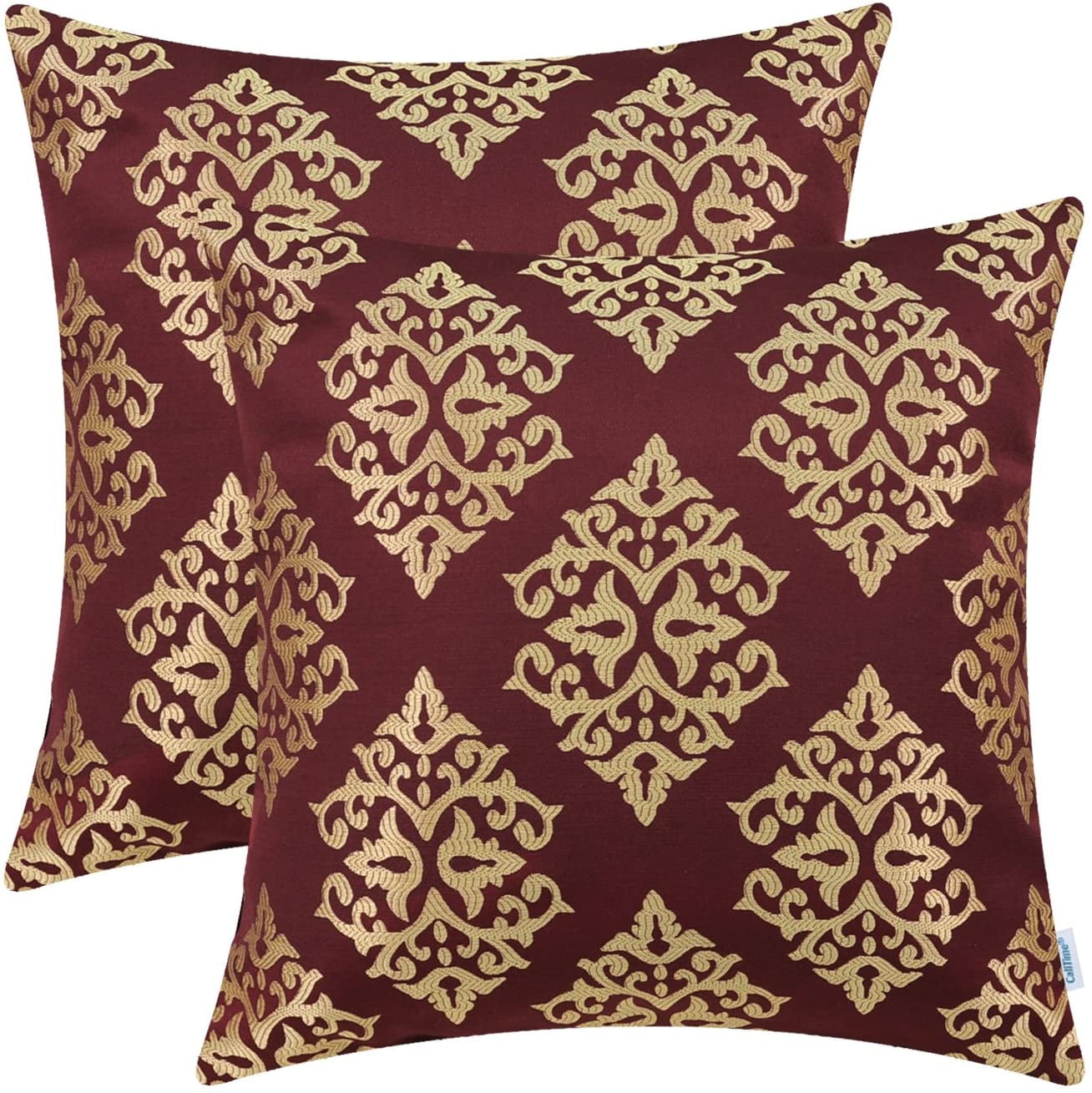 Jacquard Throw Pillows Covers Cases Couch Sofa Home Decor Damask Floral 18 x 18"