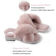 thumbnail image 2 of NineCiFun Women's Fuzzy Slippers Slip on Cross Band Slippers Memory Foam House Slippers Open Toe Sandals for Outdoor Indoor，Pink，Size 7-8US, 2 of 9