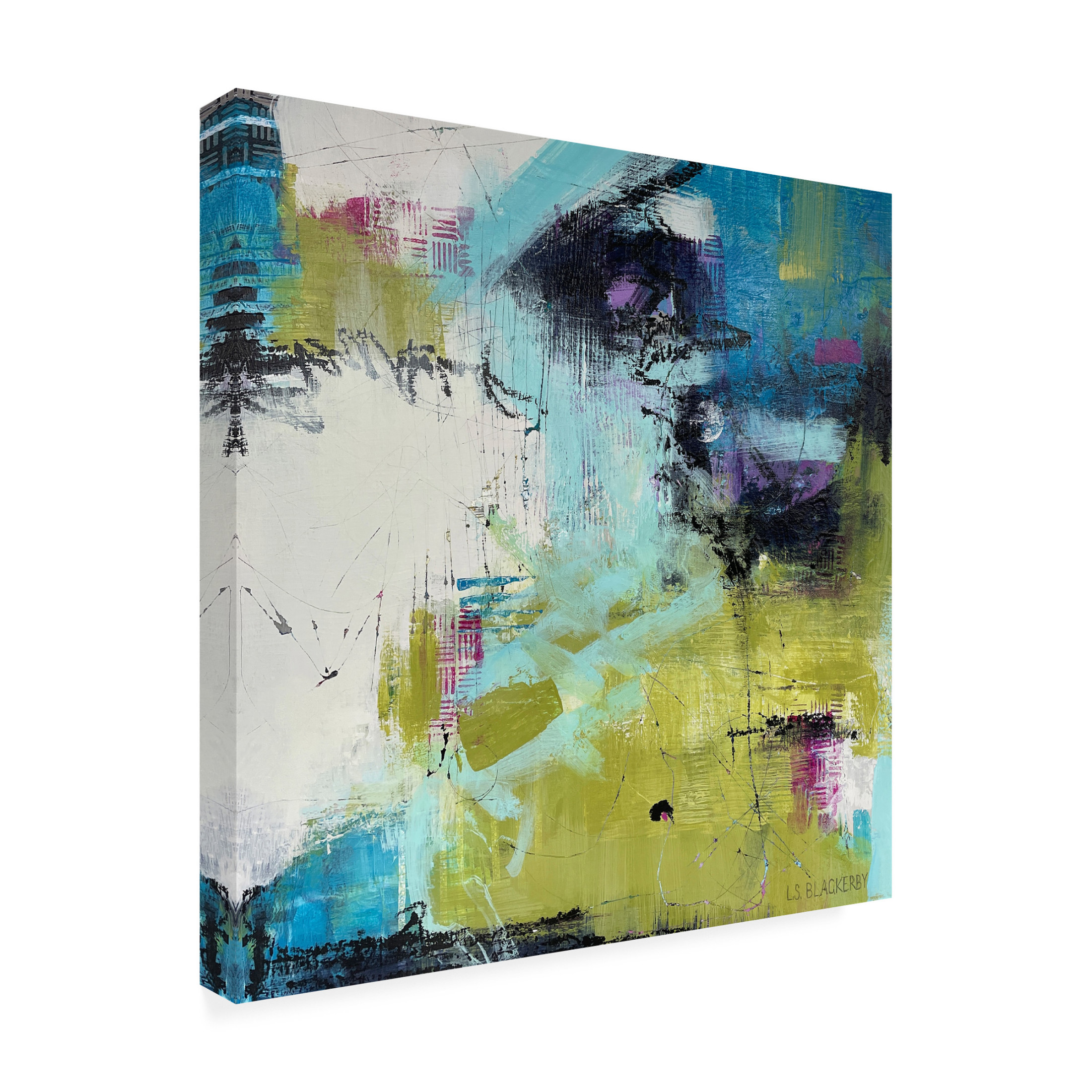 Canvas Wall Art - Linda S. Blackerby 'Moonrise' Wall Art for Living Room, Bedroom, or Office Décor by Trademark Fine Art - 24 x 24 Inches