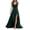 Green 15, variant on Solid V Neck Bow Strap Sleeveless Maxi Dress, Wrap Ruched Bodice High Waist High Side Slit Flowy Chiffon Evening Wedding Gown Summer Dress