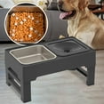 thumbnail image 3 of Tazón de Comida para Gatitos, Plato de Alimentación para Perros Grandes, Medianos Y Pequeños, Uso Doméstico Al Aire Libre Tazón comedero negro Sunnimix Cuencos dobles para perros, 3 of 8