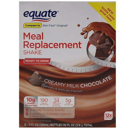 Equate Creamy Milk Chocolate Ultra Weight Loss Shake, 12 ct