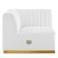 thumbnail image 3 of Modular Sofa Corner Chair, White Gold, Velvet, French Living Lounge Cafe Lobby Hospitality Restaurant, Modern Contemporary Boutique HB33786, 3 of 6