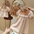 thumbnail image 2 of WEAIXIMIUNG Robes pour Filles Robe d'Été Mignonne Décontractée Col Brodé Manches Courtes avec Manches Bouffantes pour 3 à 9 Ans, 2 of 5