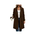 thumbnail image 3 of Zynoxe Womens Jackets With Side Pockets Classic Notched Lapel Button Winter Jackets for Women Relaxed Mid‑Length Long Sleeve Coat Versatile Solid Color Casual Overcoat L, 3 of 7