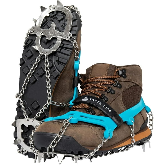 Yatta Life Crampons Ice Cleats for Hiking | Spikes for Boots with Mount Tracks   Ice Grips