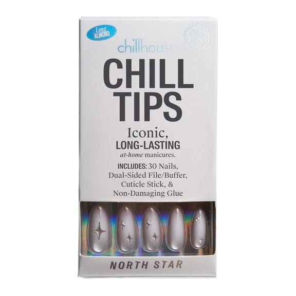 Chillhouse Chill Tips Press On Nails, North Star, Almond Style, 30 Count
