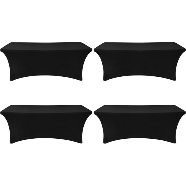 GHSDFBB 6ft Spandex Table Cover Fitted Rectangular Tablecloth Stretchable Fabric Lycra Tablecloth 6 ft Wrinkle-Free for Party Dj Tradeshows Banquet Weddings Cocktail